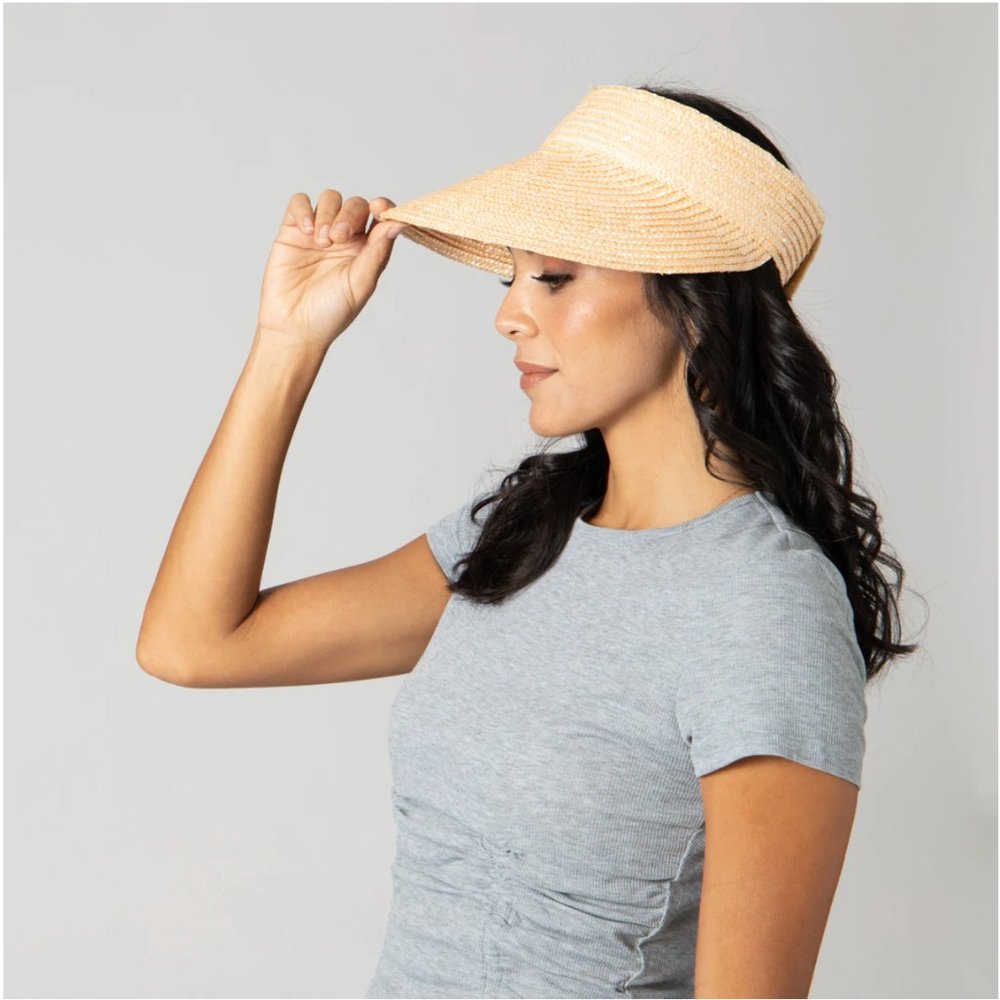 Lord & Taylor Vacay Dyed Wheat Straw Visor